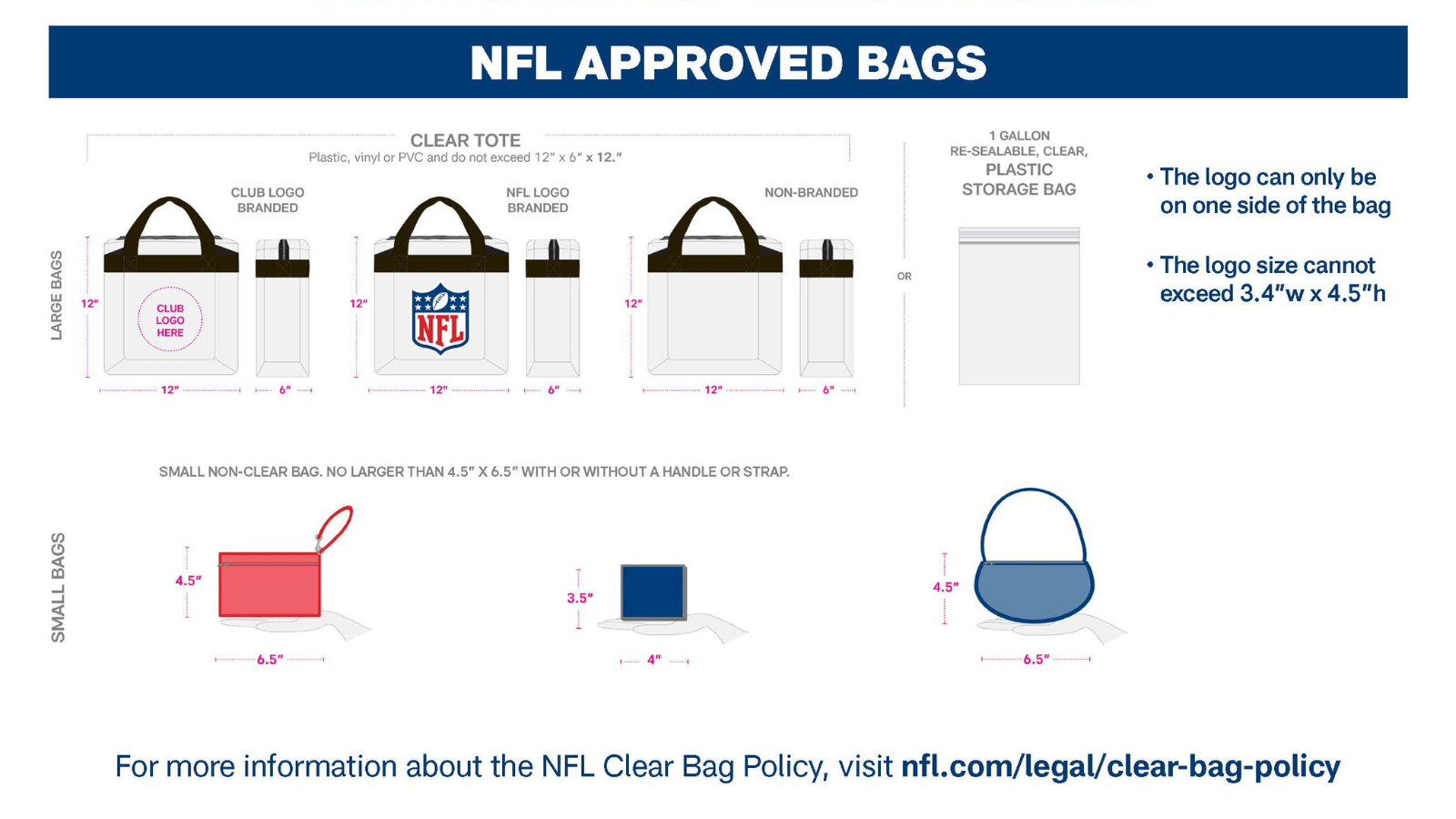 CHICAGO BEARS STADIUM APPROVED CLEAR SIDELINE PURSE – JR'S SPORTS